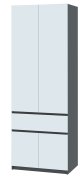 Шкаф "Брайт" 800х520х2000 h . Антрацит / фасад БЕЛЫЙ (Телескопические направляющие) Шкаф "Брайт" 800х520х2000 h . Антрацит / фасад БЕЛЫЙ (Телескопические направляющие)