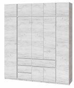 Шкаф с антресолью "Брайт" 2221х520х2400 h . Дуб крафт белый (левосторонний)