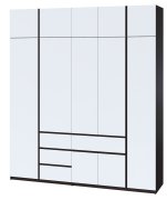 Шкаф с антресолью "Брайт" 2221х520х2400 h . Венге магия / белый (левосторонний)