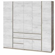 Шкаф "Брайт" 2221х520х2000 h . Дуб крафт серый / Дуб крафт белый (Телескоп. направ. левостор.) Шкаф "Брайт" 2221х520х2000 h . Дуб крафт серый / Дуб крафт белый (Телескоп. направ. левостор.)