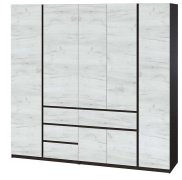 Шкаф "Брайт" 2221х520х2000 h . Венге магия / Дуб крафт белый (Телескоп. направ. левостороний)