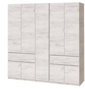 Шкаф "Брайт" 2021х520х2000 h . Дуб крафт белый (Телескопические направляющие)