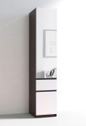 Шкаф-пенал с зеркалом "Брайт" 400х520х2000 h . Венге магия / белый (Телескопичес.направляющие)