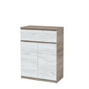 Тумба-комод "Брайт" 700х376х950 h . Дуб крафт серый / Дуб крафт белый (телескоп. направляющие)