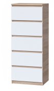 Комод "Брайт" 500х376х1170 h . Дуб сонома / Белый (телескопические направляющие)