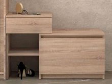 Тумба для обуви "Брайт" с ящиком 900х376х590 h . Дуб сонома (левосторонняя)