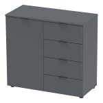 Комод Рон 1 1 фасад 4 шухляды Графіт 80х38х81