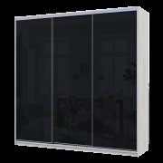 Шкаф купе Сити Лайт Слим Белое Дерево Стекло Черное 225х60х225 Шкаф купе Сити Лайт Слим Белое Дерево Стекло Черное 225х60х225