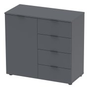 Комод Рон 1 1 фасад 4 шухляды Графіт 80х38х81 Комод Рон 1 1 фасад 4 шухляды Графіт 80х38х81