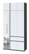 Шкаф с антресолью и зеркалом "Брайт" 1221х520х2400 h . Антрацит / фасад БЕЛЫЙ (левосторонний) Шкаф с антресолью и зеркалом "Брайт" 1221х520х2400 h . Антрацит / фасад БЕЛЫЙ (левосторонний)