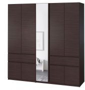 Шкаф с зеркалом "Брайт" 2021х520х2000 h . Венге магия (Телескопичиские направляющие) Шкаф с зеркалом "Брайт" 2021х520х2000 h . Венге магия (Телескопичиские направляющие)