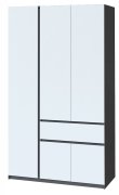 Шкаф "Брайт" 1221х520х2000 h . Антрацит / фасад БЕЛЫЙ (Телескоп. направ. левосторонний) Шкаф "Брайт" 1221х520х2000 h . Антрацит / фасад БЕЛЫЙ (Телескоп. направ. левосторонний)