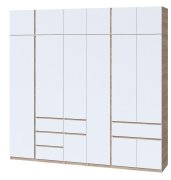 Шкаф с антресолью "Брайт" 2621х520х2400 h . Дуб сонома / Белый (левосторонний) Шкаф с антресолью "Брайт" 2621х520х2400 h . Дуб сонома / Белый (левосторонний)