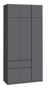 Шкаф с антресолью "Брайт" 1221х520х2400 h . Антрацит (правосторонний)