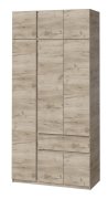 Шкаф с антресолью "Брайт" 1221х520х2400 h . Дуб крафт серый (левосторонний)