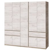 Шкаф "Брайт" 2021х520х2000 h . Дуб крафт серый / Дуб крафт белый (Телескопические направляющ.)