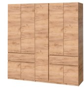 Шкаф "Брайт" 2021х520х2000 h . Дуб крафт золотой (Телескопические направляющие)