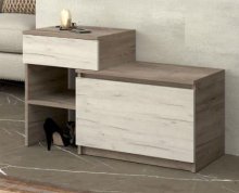 Тумба для обуви "Брайт" с ящиком 900х376х590 h . Дуб крафт серый / Дуб крафт белый (певостор.)