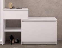 Тумба для обуви "Брайт" с ящиком 900х376х590 h . Нимфея Альба (левосторонняя)