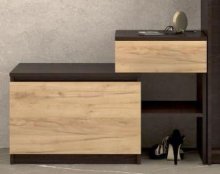 Тумба для обуви "Брайт" с ящиком 900х376х590 h . Венге магия / Дуб крафт золотой (правостор.)