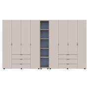 Распашной шкаф для одежды Гелар с Этажеркой Кашемир 4+4 ДСП 348.2х49.5х203.4 Распашной шкаф для одежды Гелар с Этажеркой Кашемир 4+4 ДСП 348.2х49.5х203.4