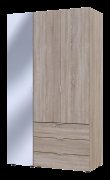 Шкаф для одежды Гелар Дуб сонома 2ДСП/Зеркало 116.5х49.5х203.4