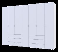 Распашной шкаф для одежды Гелар комплект Белый 3+4 ДСП 271,2х49,5х203,4