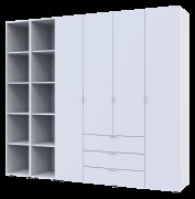 Комплект Гелар с 2 Этажерками Белый 4 ДСП 231.4х49.5х203.4 Комплект Гелар с 2 Этажерками Белый 4 ДСП 231.4х49.5х203.4