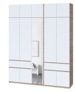 Шкаф с антресолью и зеркалом "Брайт" 2021х520х2400 h . Дуб сонома / Белый Шкаф с антресолью и зеркалом "Брайт" 2021х520х2400 h . Дуб сонома / Белый