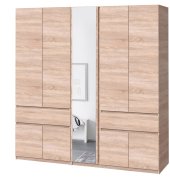 Шкаф с зеркалом "Брайт" 2021х520х2000 h . Дуб сонома (Телескопические направляющие) Шкаф с зеркалом "Брайт" 2021х520х2000 h . Дуб сонома (Телескопические направляющие)
