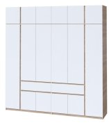 Шкаф с антресолью "Брайт" 2442х520х2400 h . Дуб сонома / Белый (левосторонний)