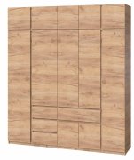 Шкаф с антресолью "Брайт" 2221х520х2400 h . Дуб крафт золотой (левосторонний)