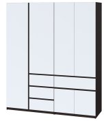 Большой современный шкаф "Брайт" 1800х520х2000 h . Венге магия/белый