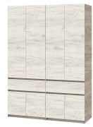 Шкаф "Брайт" 1600х520х2000 h . Дуб крафт серый / Дуб крафт белый (Телескопическ. направляющие)