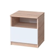 Тумба прикроватная "Брайт" с 1 ящиком 400х376х400 h . Дуб сонома / Белый