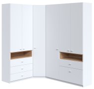 Прихожая угловая "Тетрис" 1418х1940х2000 h Мастер Форм . Нимфея альба/крафт золотой