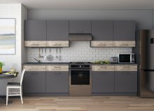 Кухня Лея 3 м Графит/Клондайк ДСП 300х60х250