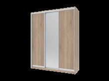 Шкаф купе Сити Лайт Дуб Cонома 2 ДСП / 1 Зеркало 180х60х225