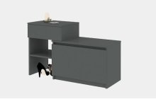 Тумба для обуви "Брайт" с ящиком 900х376х590 h . Антрацит (левосторонняя)