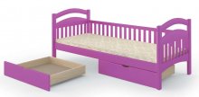 Кровать 90 Жасмин люкс с одним забором и шухлядами розовая(s2060) +вклад