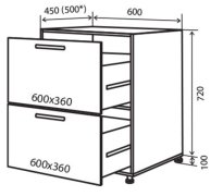 Нижняя тумба №10 (600x820) ящики Amore Classic