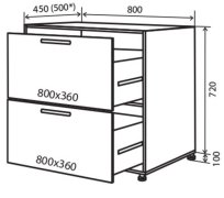 Нижняя тумба №11 (800x820) ящики Amore Classic