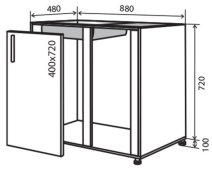 Тумба под мойку №15 (880x820) уни стандарт Альбина
