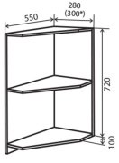 Нижняя тумба №17 (280x820) угл.окончание Amore Classic