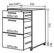 Нижняя тумба №28 (600x820) ящики Amore Classic