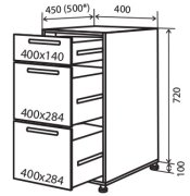 Нижняя тумба №9 (400x820) ящики Amore Classic