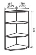 Навесной Шкаф №15 (280x720) угл. окончание M. Gloss