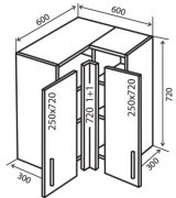 Навесной Шкаф №18 (600x720) угол люкс Margo