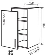 Навесной Шкаф №3 (400x720) Альбина