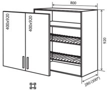 Навесной Шкаф №49 (800x920) сушка Amore Classic